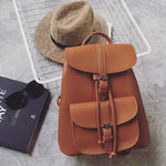 Miyahouse Trendy Female Drawstring PU Leather Backpacks