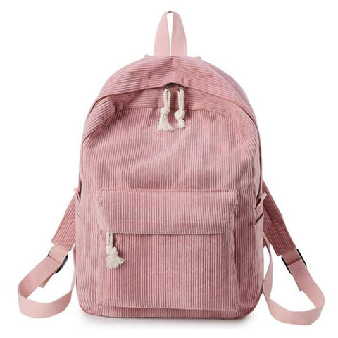 Corduroy Design Women Girls Backpacks